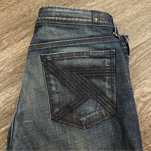 EUC 7 For All Mankind Flynt Flare Dark Wash Women’s Bootcut Seven Jeans Size 29 - Picture 12 of 13